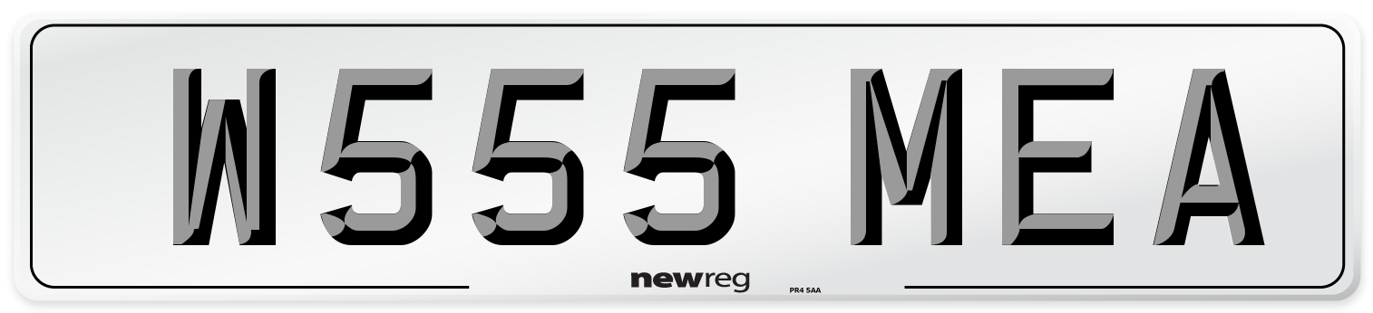 W555 MEA Number Plate from New Reg